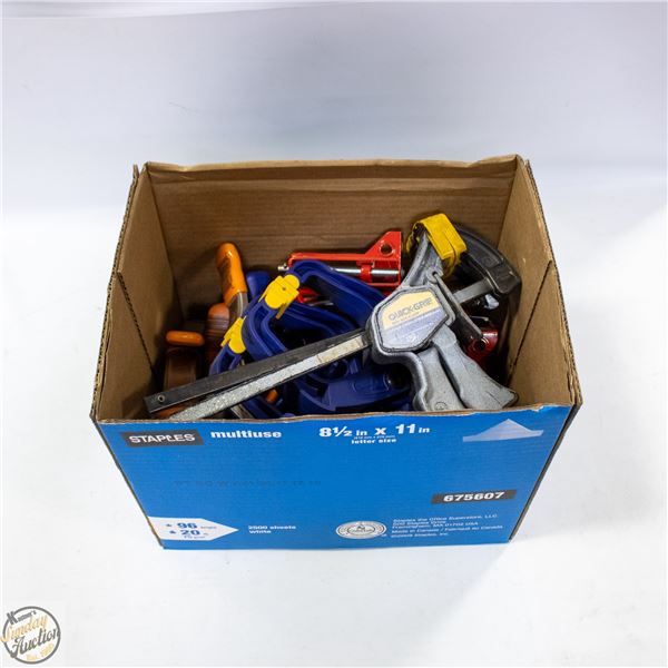 BOX OF ASSORTED WORK CLAMPS