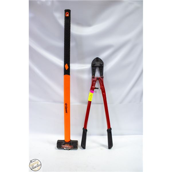 BOLT CUTTERS & SLEDGE HAMMER