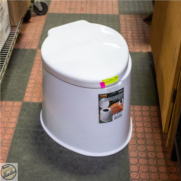 PORTABLE PLASTIC TOILET 19" X 15" MAX CAP 400LB