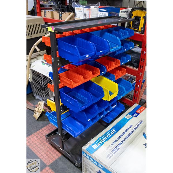 PARTS ORGANIZING SHELF ON CASTORS H-50.75" W-20.5"
