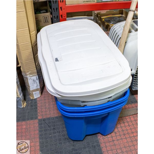VARIOUS RUBBERMAID BINS