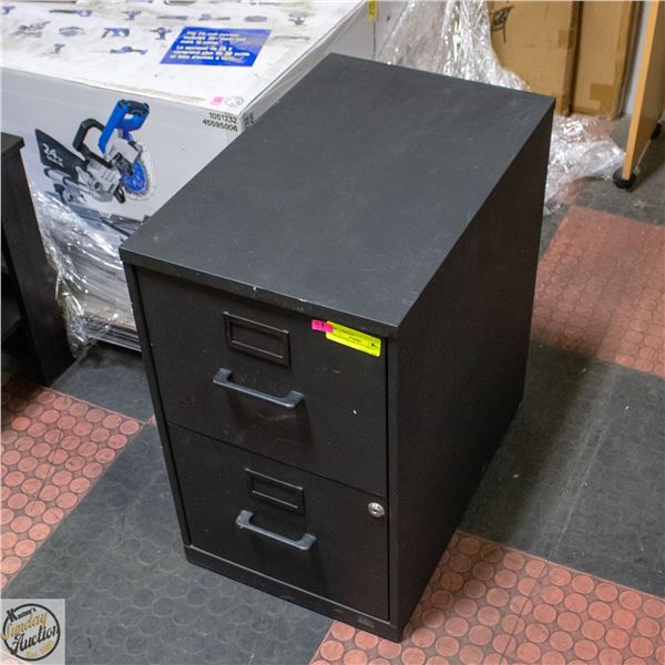 2 DRAWER BLACK FILE CABINET H-24" W-14.5" L-23"