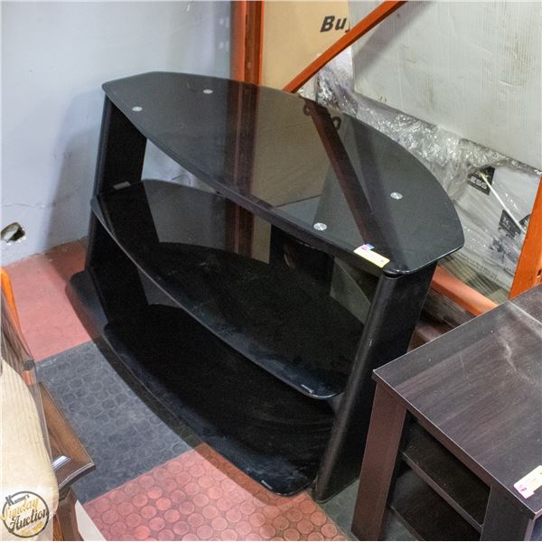 3 TIER TEMPERED GLASS CONSOLE TABLE/TV MEDIA STAND