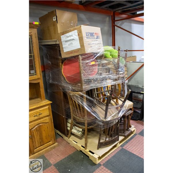 LOT OF VARIOUS VINTAGE AND ANTIQUE FURNITURE AND