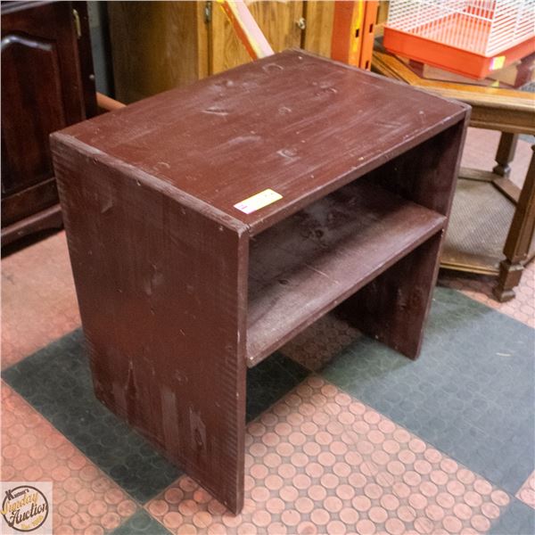 SOLID WOOD BROWN 2-SHELF ENTRY BOOT