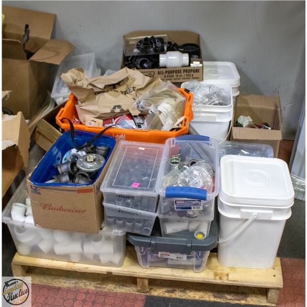 PALLET OF VARIOUS PLUMBING ETC.