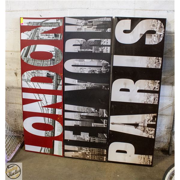 ESTATE SET OF 3 STRETCHED CANVAS "LONDON