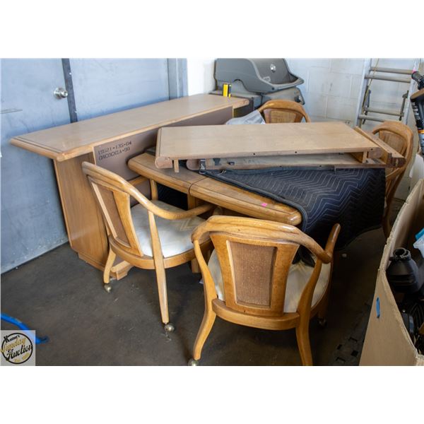 TABLE SET WITH 4 CHAIRS AND BUFFET