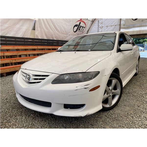 "NO RESERVE"- 2005 MAZDA MAZDA6 WHITE 256889 KMS - BM30623