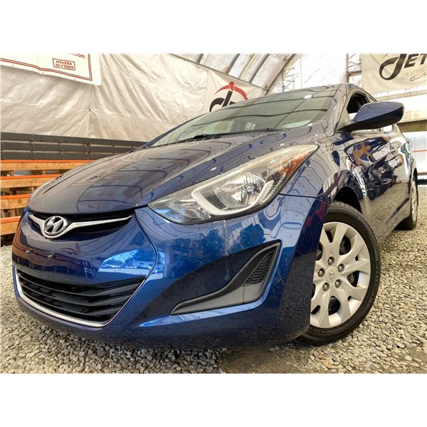 PARKSVILLE - "NO RESERVE" 2015 HYUNDAI ELANTRA BLUE 210870 KMS - 569095-3