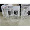 Image 2 : SET OF 6 NEW EPARE 12OZ COFFEE MUG SET, DUAL WALL INSULATED GLASS RETAIL $54 EACH, 3 SETS OF 2, TOTA