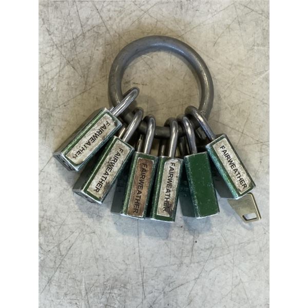 6 FAIRWEATHER LOCKS W/ KEY