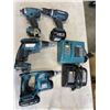 Image 1 : 4 MAKITA DRILLS W/ 2 BATTERY CHARGERS - NO BATTERIES