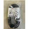 Image 1 : 25 FOOT HEAVY DUTY LIGHTED BLACK EXTENSION CORD. 12AWG/3C