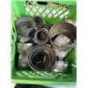 Image 2 : 2 MILK CRATES OF PIPE COUPLINGS. VARIOUS SIZING