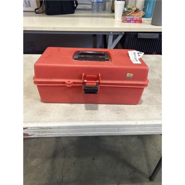 RED TOOL BOX WITH MILWAUKEE M12 BATTERY CHARGER, , LINCOLN ELECTRIC .9MM WIRE