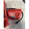 Image 3 : RED TOOL BOX WITH MILWAUKEE M12 BATTERY CHARGER, , LINCOLN ELECTRIC .9MM WIRE