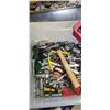 Image 2 : PLASTIC TOTE OF SOCKETS, HAMMER, LITHEON 18V SLIMPACK BATTERY ETC