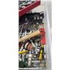 Image 3 : PLASTIC TOTE OF SOCKETS, HAMMER, LITHEON 18V SLIMPACK BATTERY ETC