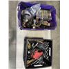 Image 1 : 2 TOTES OF TOOLS, HITCHES, ETC