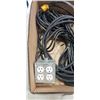 Image 2 : 2 HEAVY DUTY EXTENSION CORDS. 1 HAS 4 OUTLETS.
