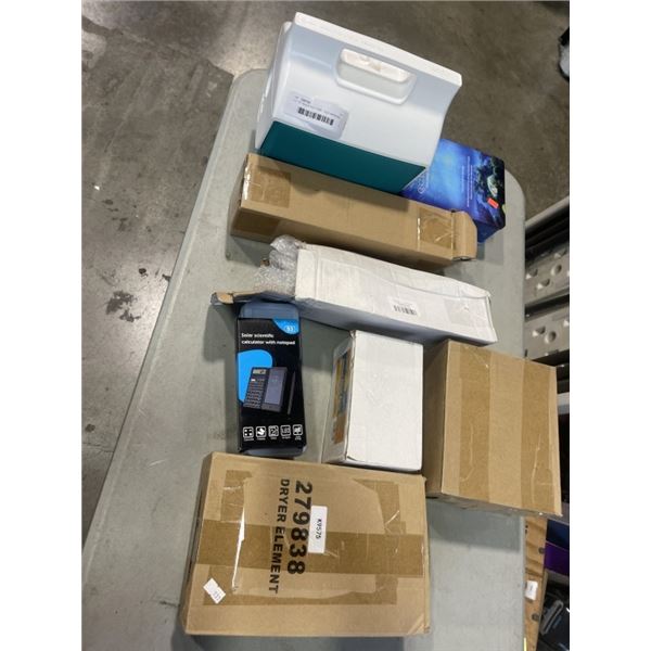 LOT OF ASSORTED ITEMS - SIDE MIRRORS, MINI COOLER, DYER ELEMENT, ETC