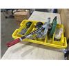 Image 3 : PLASTIC TOTE WITH FISH WIRE, MANUAL RATCHET PULLER, NAILS ETC