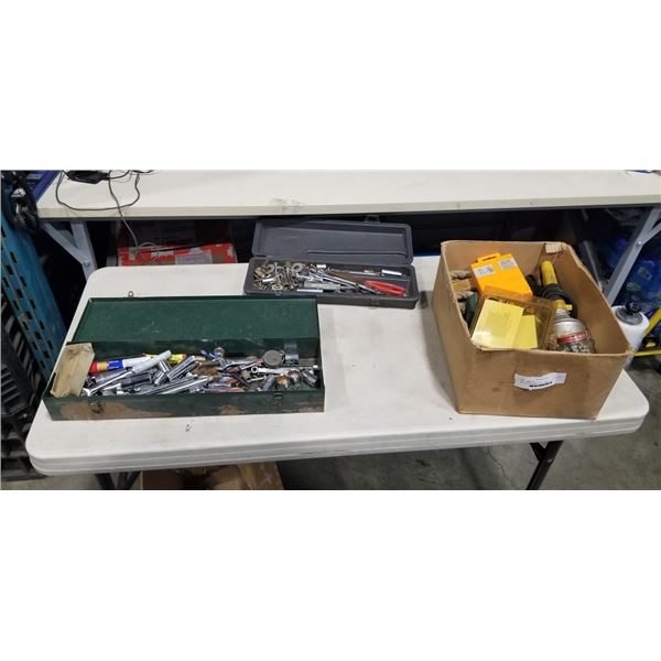 BOX OF TOOLS AND TOOL CASES