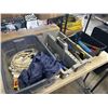 Image 2 : 2 TOTES OF TOOLS INCLUDING TROWELS, WRENCHES, SCREWDRIVERS, ALLEN KEYS, SQUARE, ETC