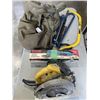 Image 1 : ARMY DUFFLE BAG WITH TOOL CONTENTS INCLUDING CIRCULAR SAW, RYOBI SANDER ETC