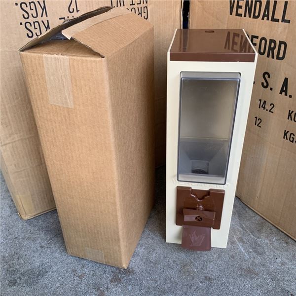2 NEW VERSAVEND COIN OPERATED CANDY DISPENSERS