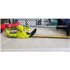 Image 2 : RYOBI CORDLESS HEDGE TRIMMER WITH BATTERY, UNTESTED NO CHARGER AND CRAFTSMAN WEEDEATER NO BATTERY