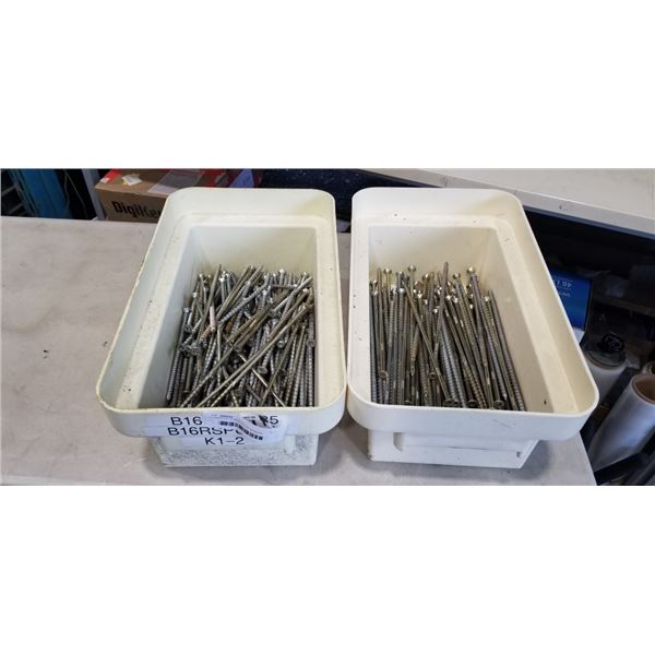 2 TRAYS OF 10 INCH WOOD SCREWS