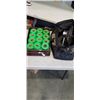 Image 1 : TRAY OF GREEN TREE TAPE AND PROPANE HEATER IN BAG