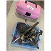 Image 1 : ASSORTED VINTAGE FISHING REELS INLCUDING STEELITE, LUXAR AND COLLAPSIBLE ROD WITH REEL, PINK TACKLE 