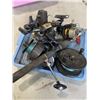 Image 3 : ASSORTED VINTAGE FISHING REELS INLCUDING STEELITE, LUXAR AND COLLAPSIBLE ROD WITH REEL, PINK TACKLE 
