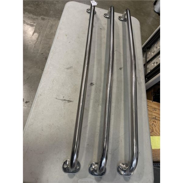 STAINLESS STEELS HANDLES. ABOUT 42" IN LENGTH