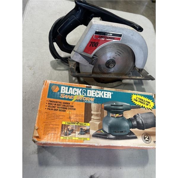 SEARS CRAFTSMAN 7 1/4" CIRCULAR SAW. WORKING, AND BLACK & DECKER SANDSTORM SANDER