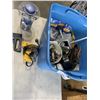 Image 1 : TOTE OF ASSORTED TOOLS, LAMP, ETC