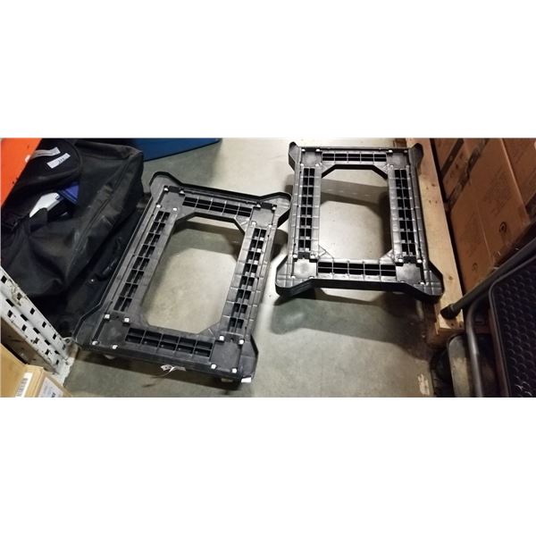 2 PLASTIC 4 WHEEL DOLLIES
