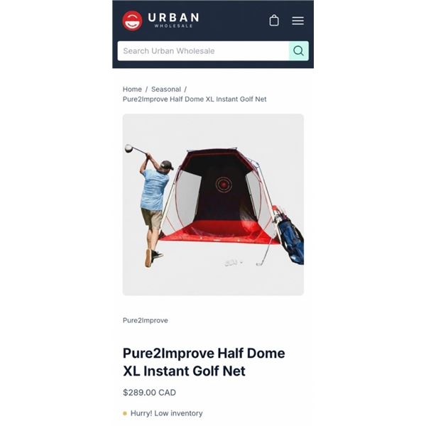 PURE 2 IMPROVE PORTABLE INSTANT XL GOLF HITTING NET