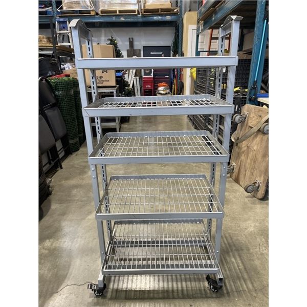 ROLLING RETAIL DISPLAY SHELF