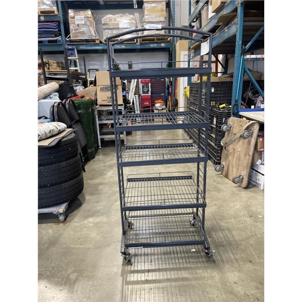 ROLLING RETAIL DISPLAY SHELF