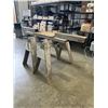 Image 2 : 2 WOODEN SAWHORSES AND 2X4 CUTTING JIG