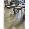 Image 3 : 2 WOODEN SAWHORSES AND 2X4 CUTTING JIG
