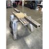 Image 5 : 2 WOODEN SAWHORSES AND 2X4 CUTTING JIG