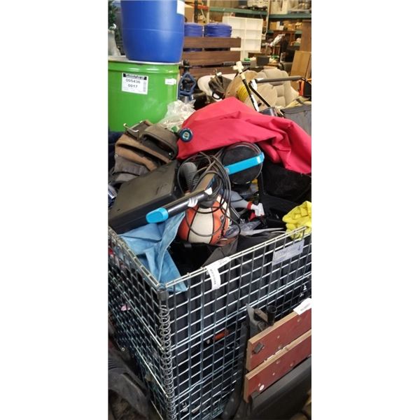 PALLET OF ASSORTED GOODS, CONTENTS OF REPOSESSSED VEHICLES, BIN NOT INCLUDED