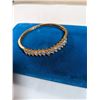 Image 3 : HINGED GOLD TONE W/ CZ STONES BANGLE
