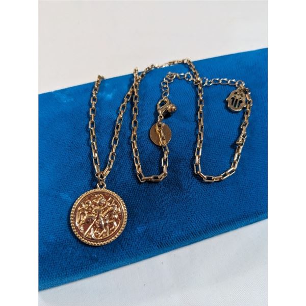 GOLD TONE LOVIGA NECKLACE SIGNED