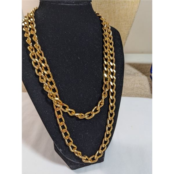 EXTRA LENGTH GOLD PLATED LINKS CHAIN, JUST LIKE NEW, 41" INCHES, NO CLASP